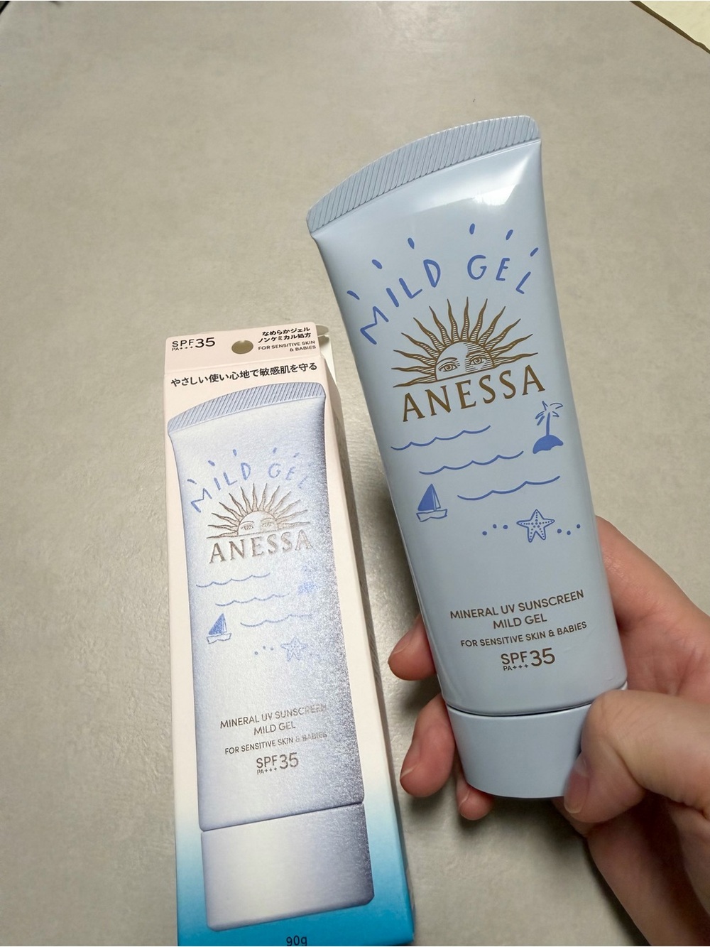 ANESSA Mild Gel Mineral UV Sunscreen SPF35 for Sensitive Skin and Babies